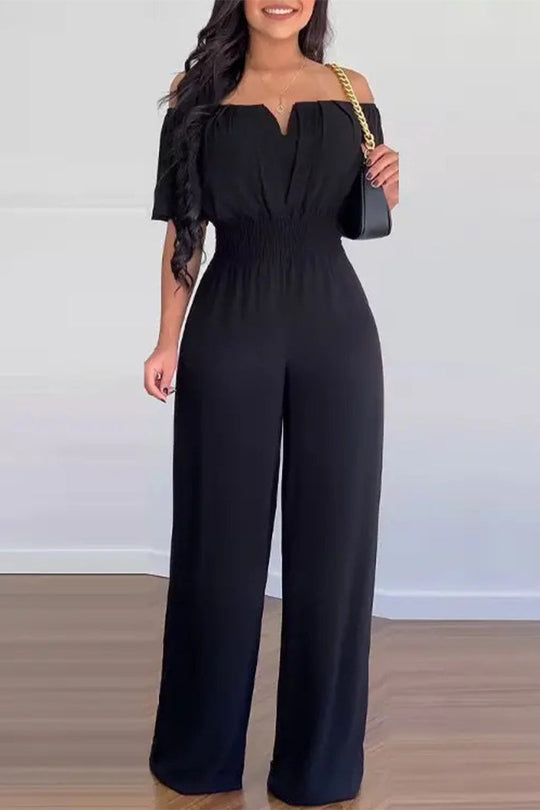 Kurze Ärmel Off-Shoulder Regular Overall