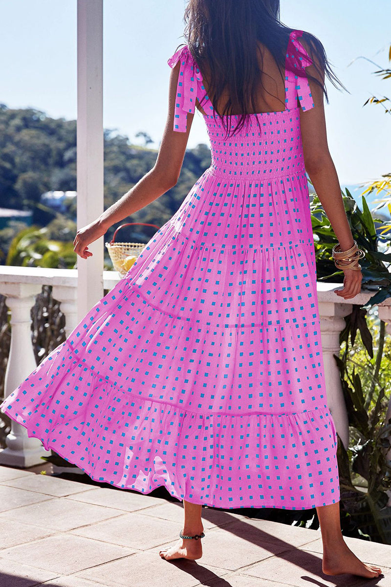 Heidi-Mode | Fashion Street Punkt Patchwork Spaghetti-Träger Bedruckte Kleider