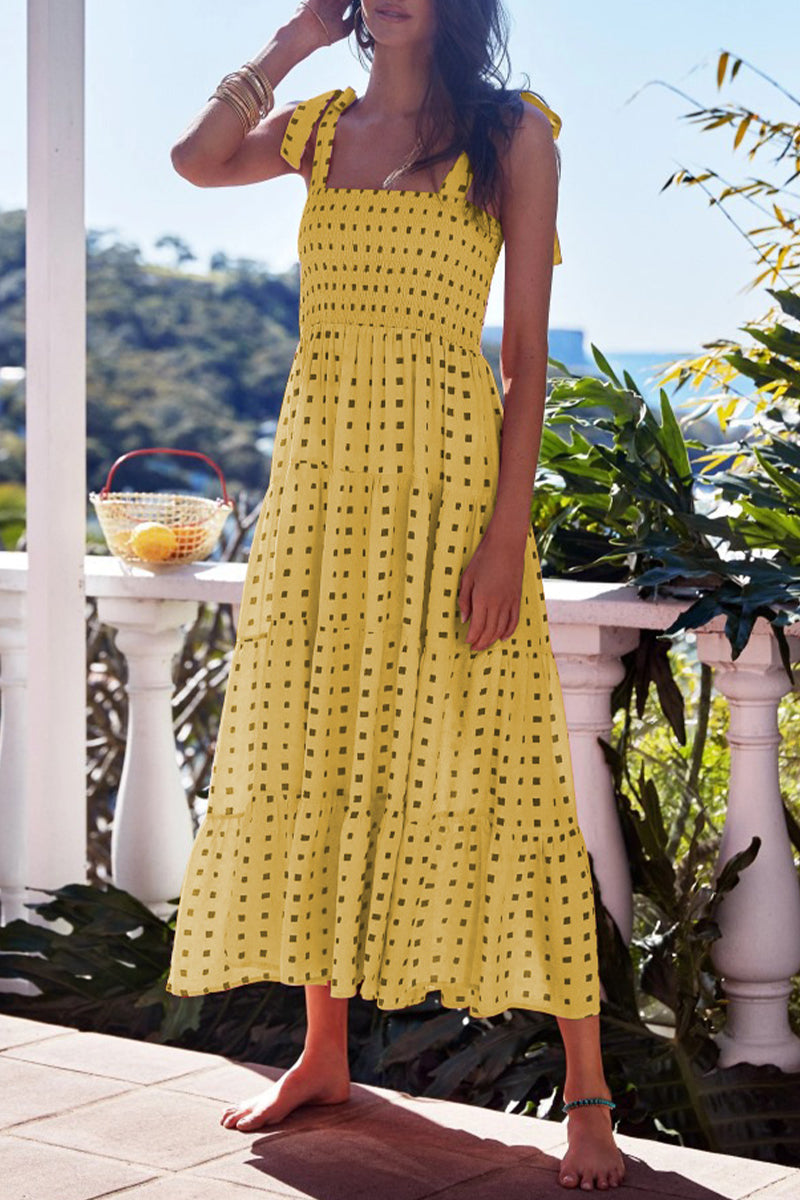 Heidi-Mode | Fashion Street Punkt Patchwork Spaghetti-Träger Bedruckte Kleider