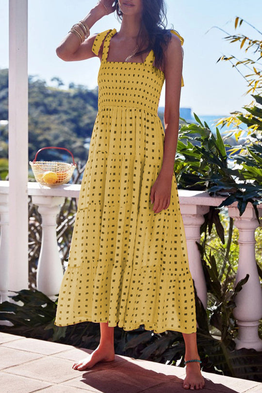 Heidi-Mode | Fashion Street Punkt Patchwork Spaghetti-Träger Bedruckte Kleider