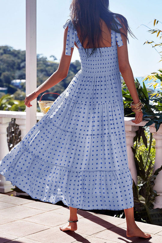 Heidi-Mode | Fashion Street Punkt Patchwork Spaghetti-Träger Bedruckte Kleider