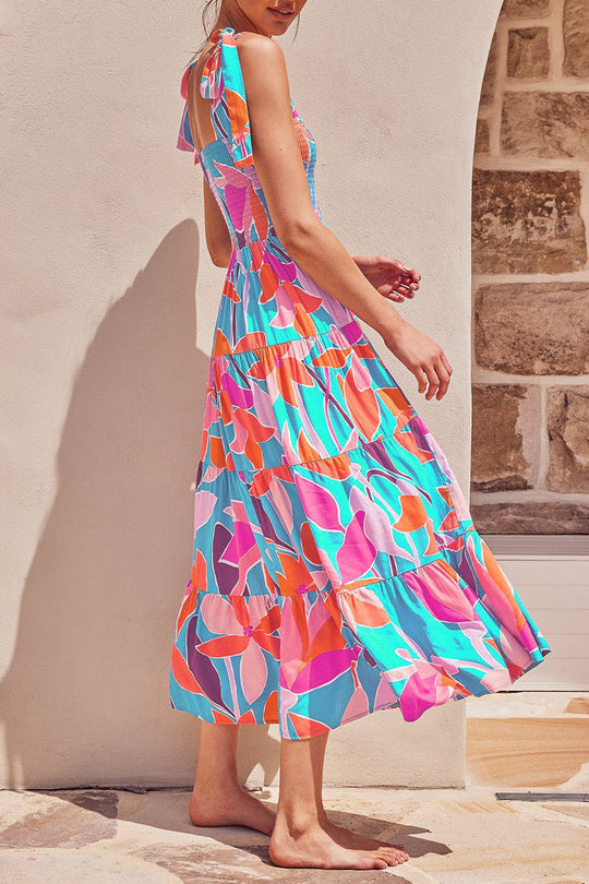 Heidi-Mode | Fashion Street Punkt Patchwork Spaghetti-Träger Bedruckte Kleider