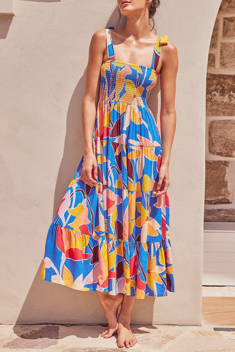 Heidi-Mode | Fashion Street Punkt Patchwork Spaghetti-Träger Bedruckte Kleider