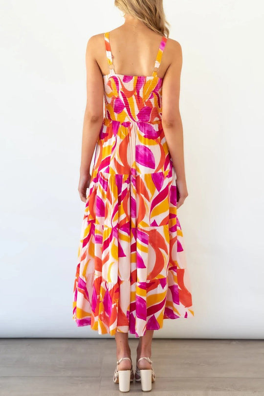 Heidi-Mode | Fashion Street Punkt Patchwork Spaghetti-Träger Bedruckte Kleider