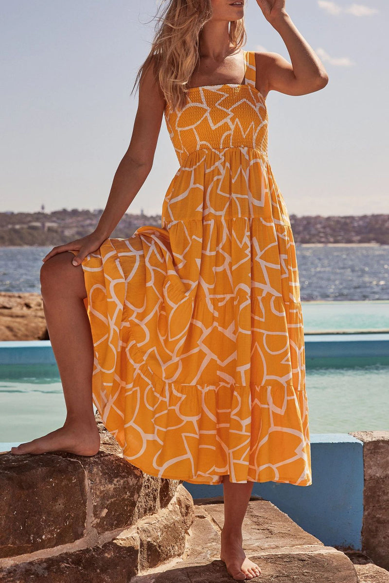 Heidi-Mode | Fashion Street Punkt Patchwork Spaghetti-Träger Bedruckte Kleider