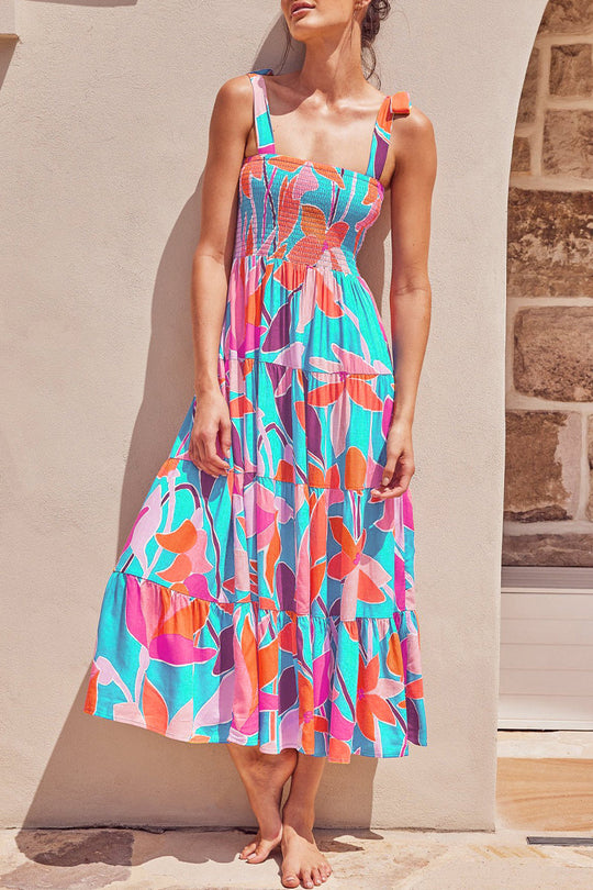 Heidi-Mode | Fashion Street Punkt Patchwork Spaghetti-Träger Bedruckte Kleider