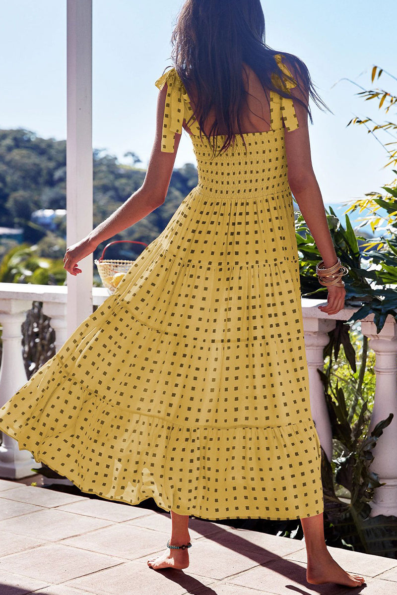 Heidi-Mode | Fashion Street Punkt Patchwork Spaghetti-Träger Bedruckte Kleider