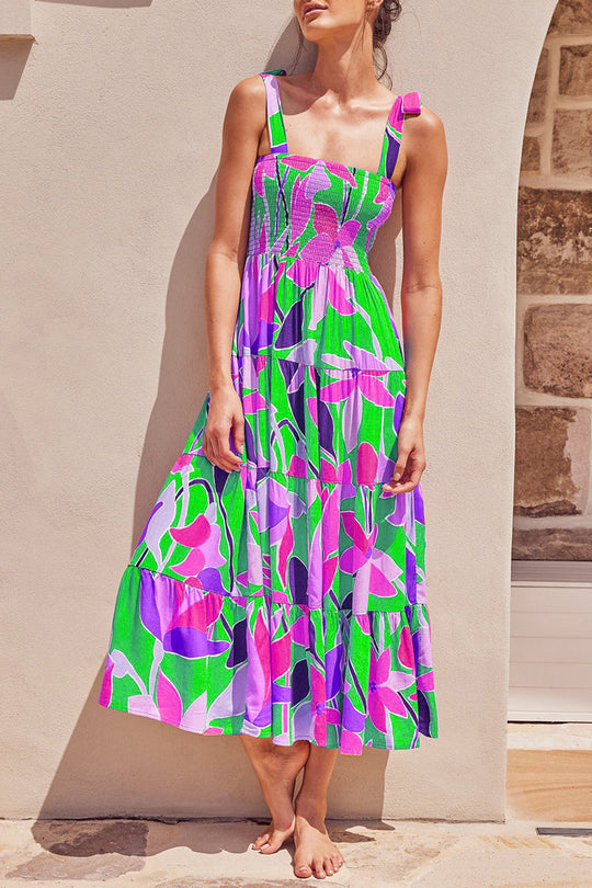 Heidi-Mode | Fashion Street Punkt Patchwork Spaghetti-Träger Bedruckte Kleider