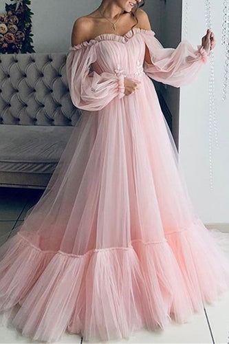 Heidi-Mode | Elegantes Formelles Einfarbiges Patchwork Off-Shoulder Abendkleid Kleider - 3 Farben