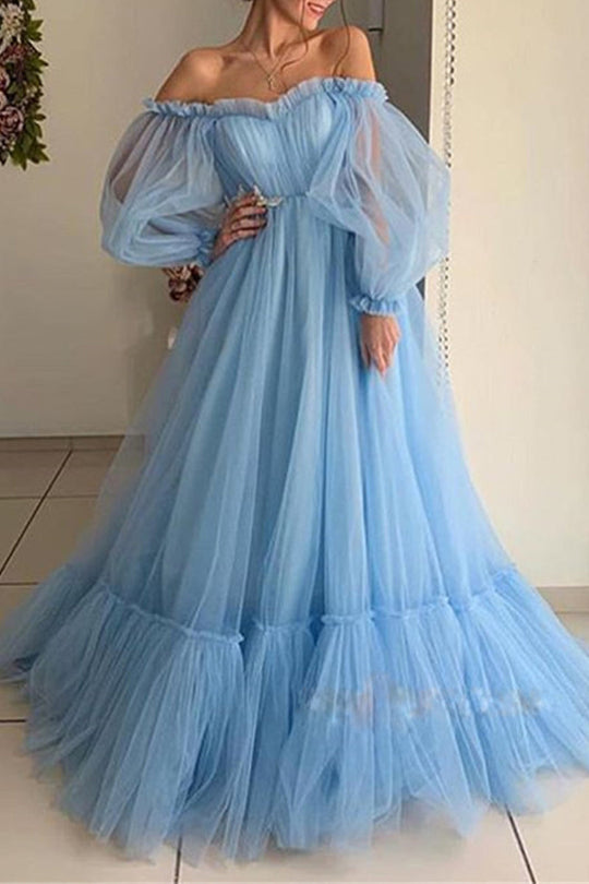 Heidi-Mode | Elegantes Formelles Einfarbiges Patchwork Off-Shoulder Abendkleid Kleider - 3 Farben