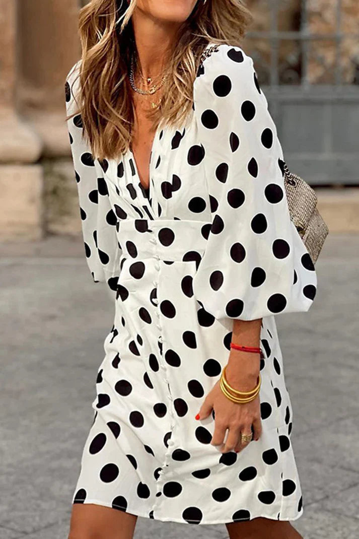 Heidi-Mode | Frauen Polka Dot Mini Kleid