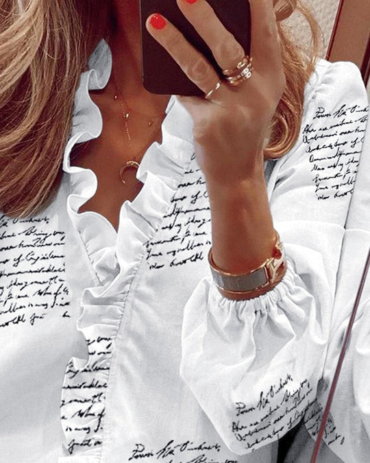 Heidi-Mode | Langarm-Rüschenshirt Bluse