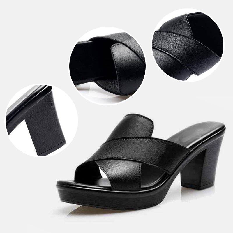 Heidi-Mode | Dicke Frauen Sandalen Mit Hohem Absatz Mit Plattform