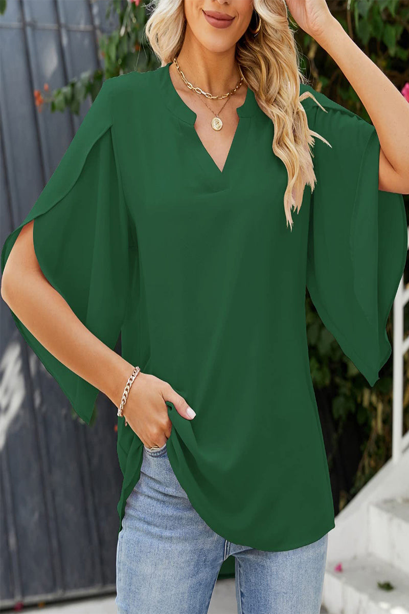 Heidi-Mode | Süß Elegant Solid Stringy Selvedge V-Ausschnitt Tops