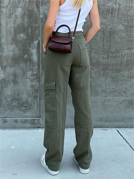 Heidi-Mode | Straight Cargo Jeans Mit Patchtaschen