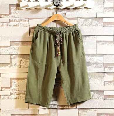 Herren lässige Leinenhose mit elastischem Bund und praktischen Taschen Heidi-Mode