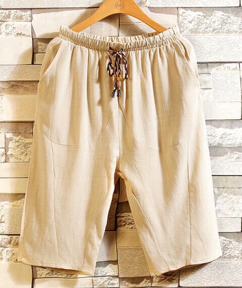 Herren lässige Leinenhose mit elastischem Bund und praktischen Taschen Heidi-Mode