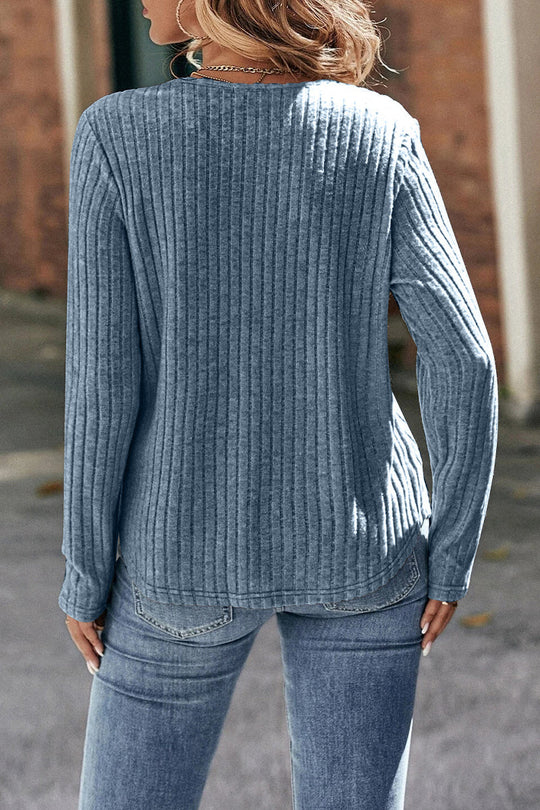 Heidi-Mode | Lässig Einfarbig Spitze O-Hals Tops - 5 Farben