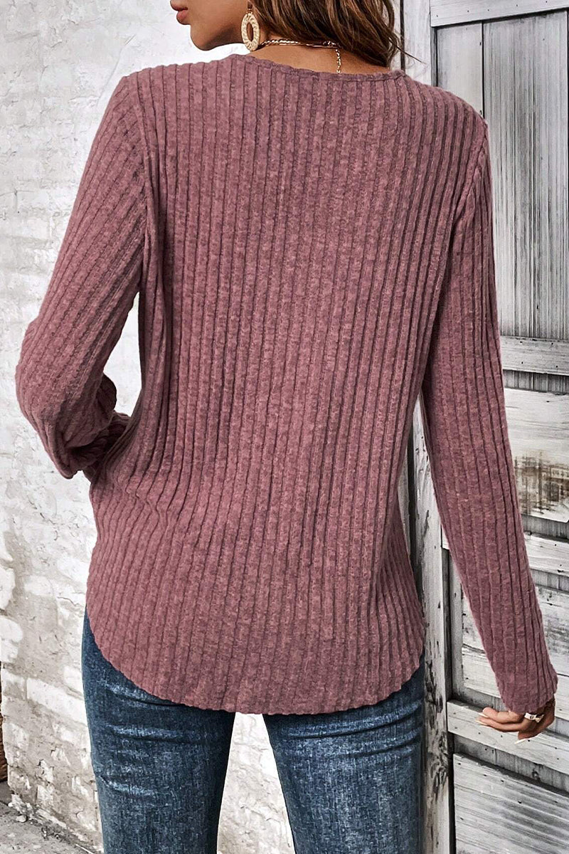 Heidi-Mode | Lässig Einfarbig Spitze O-Hals Tops - 5 Farben