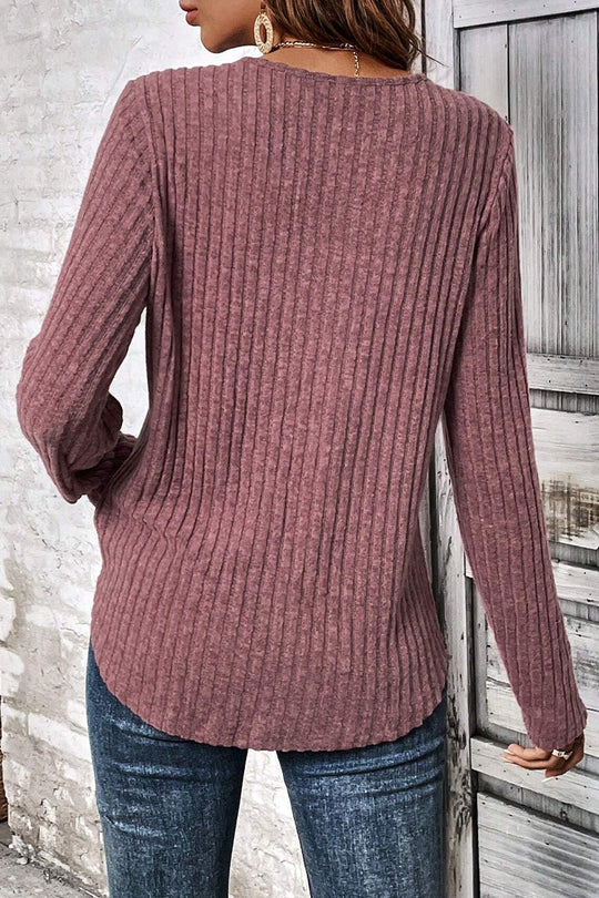 Heidi-Mode | Lässig Einfarbig Spitze O-Hals Tops - 5 Farben