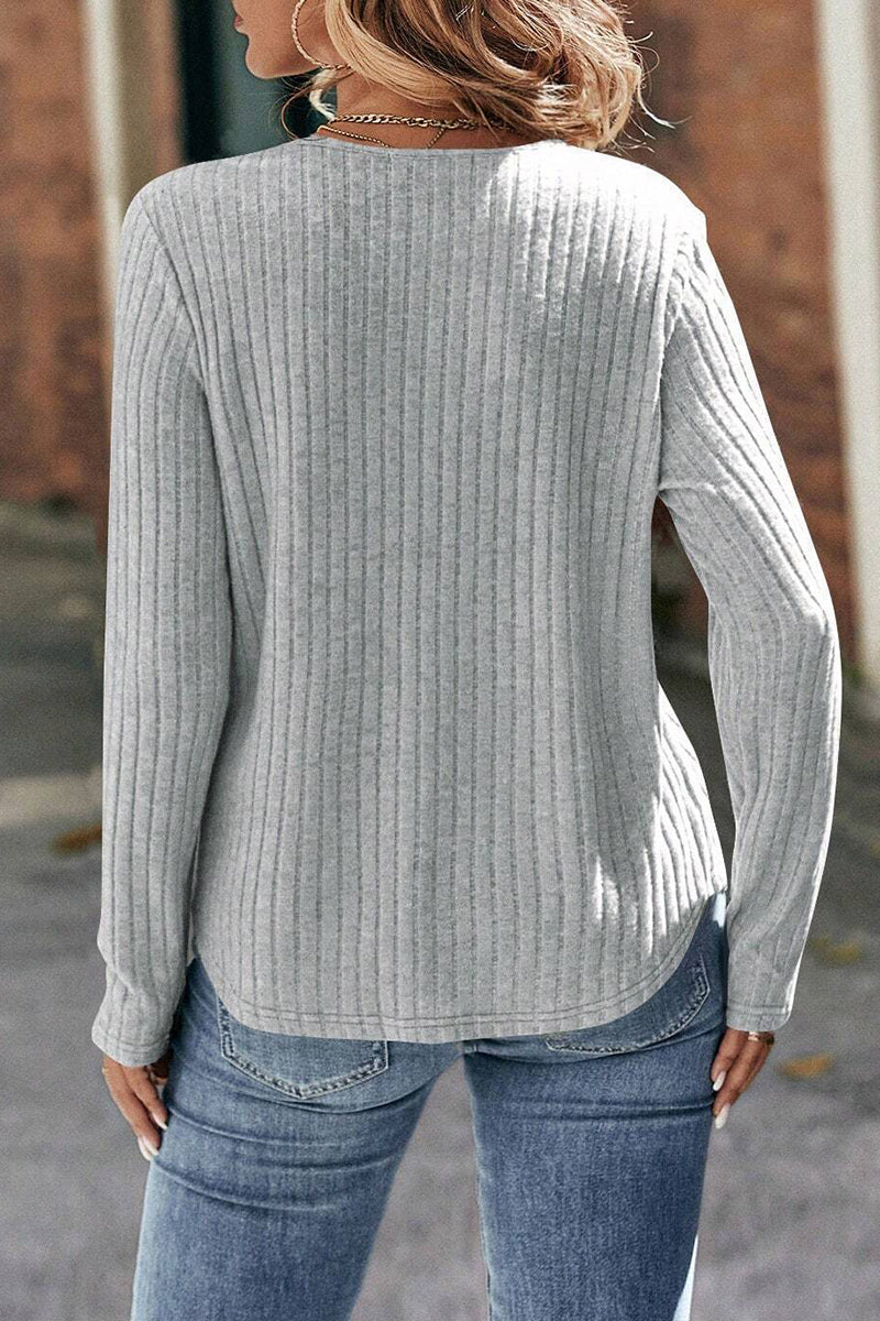 Heidi-Mode | Lässig Einfarbig Spitze O-Hals Tops - 5 Farben