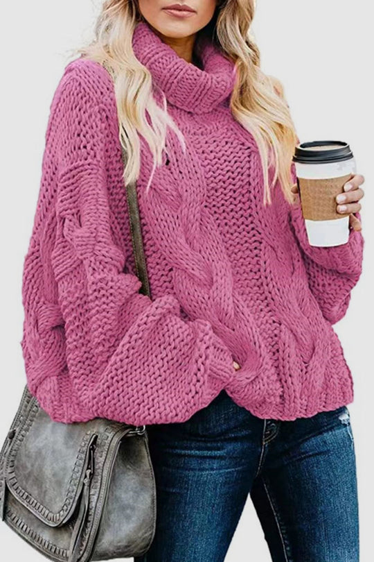 Heidi-Mode | Lässige Einfarbige Patchwork Rollkragenoberteile - 9 Farben
