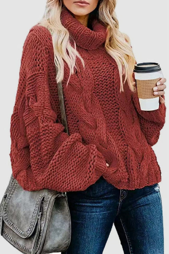 Heidi-Mode | Lässige Einfarbige Patchwork Rollkragenoberteile - 9 Farben