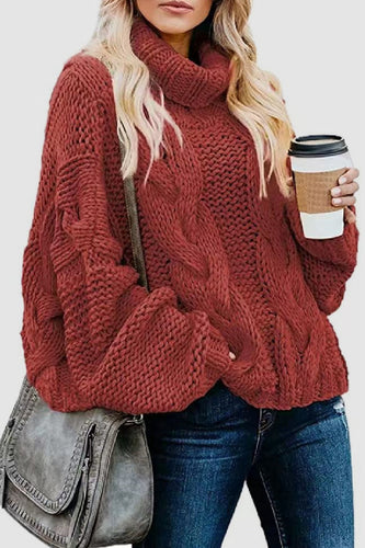 Heidi-Mode | Lässige Einfarbige Patchwork Rollkragenoberteile - 9 Farben