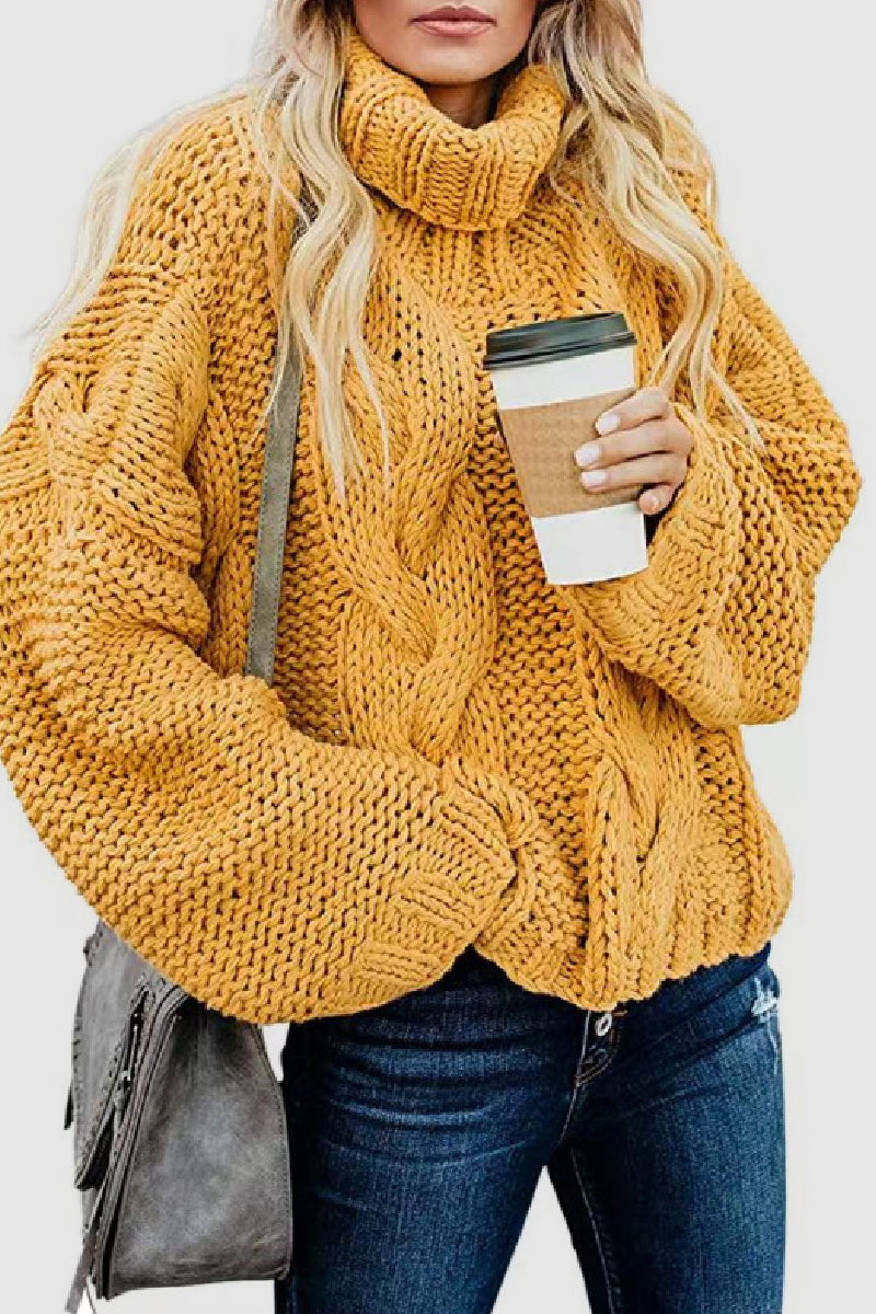 Heidi-Mode | Lässige Einfarbige Patchwork Rollkragenoberteile - 9 Farben