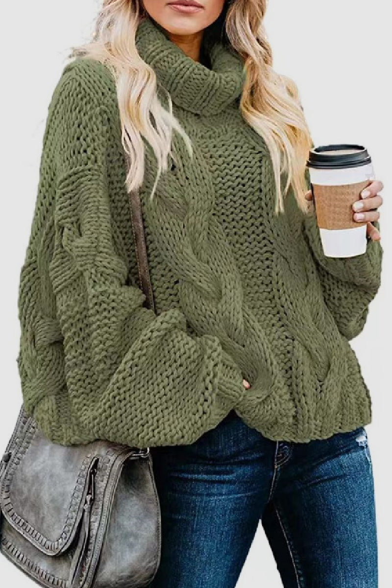 Heidi-Mode | Lässige Einfarbige Patchwork Rollkragenoberteile - 9 Farben