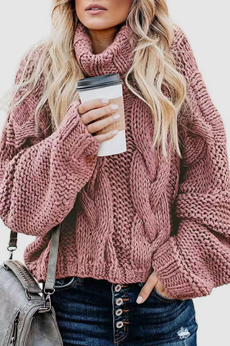 Heidi-Mode | Lässige Einfarbige Patchwork Rollkragenoberteile - 9 Farben
