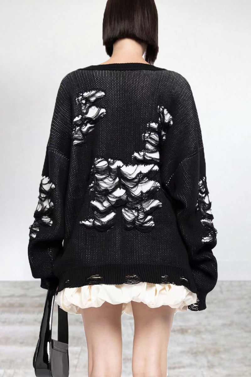 Heidi-Mode | Casual Farbblock Gerissene Kontrast O-Hals Pullover - 3 Farben