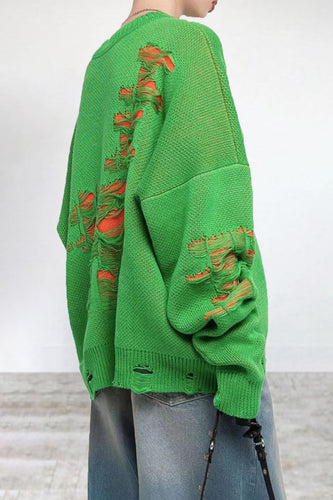 Heidi-Mode | Casual Farbblock Gerissene Kontrast O-Hals Pullover - 3 Farben