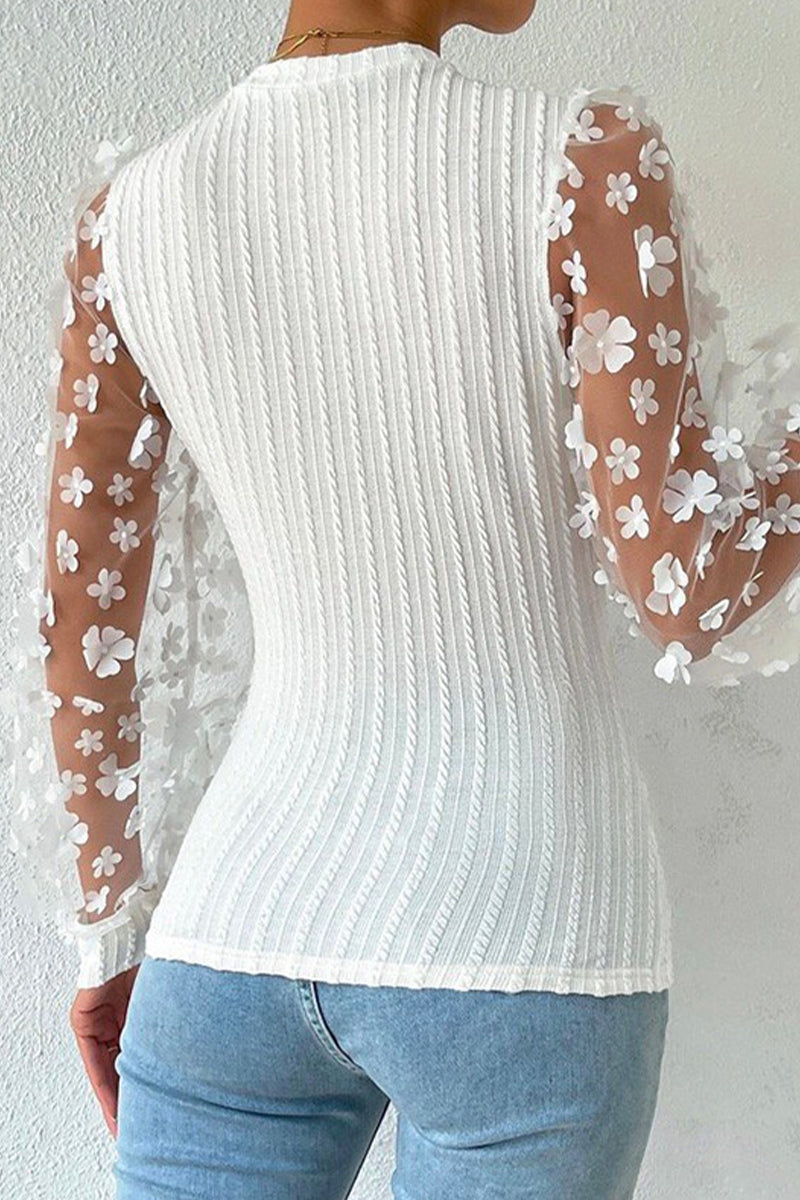 Heidi-Mode | Elegante Einfarbige Patchwork Rundhalstopps - 6 Farben