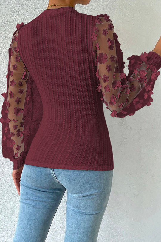 Heidi-Mode | Elegante Einfarbige Patchwork Rundhalstopps - 6 Farben