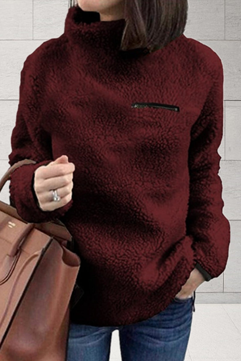 Heidi-Mode | Lässige Einfarbige Patchwork-Turtleneck-Oberteile - 6 Farben
