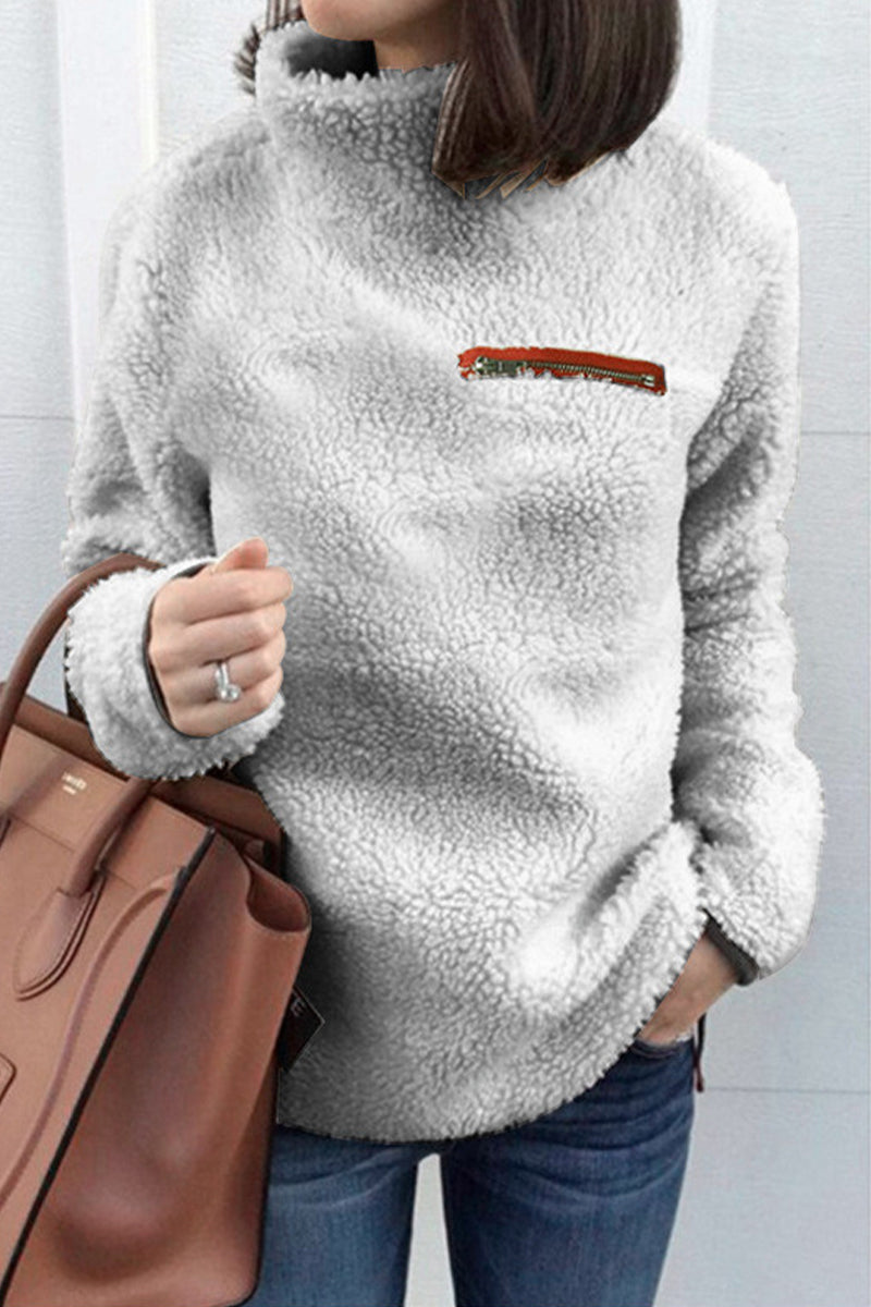 Heidi-Mode | Lässige Einfarbige Patchwork-Turtleneck-Oberteile - 6 Farben