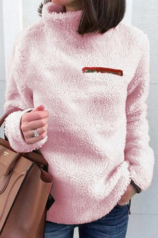 Heidi-Mode | Lässige Einfarbige Patchwork-Turtleneck-Oberteile - 6 Farben