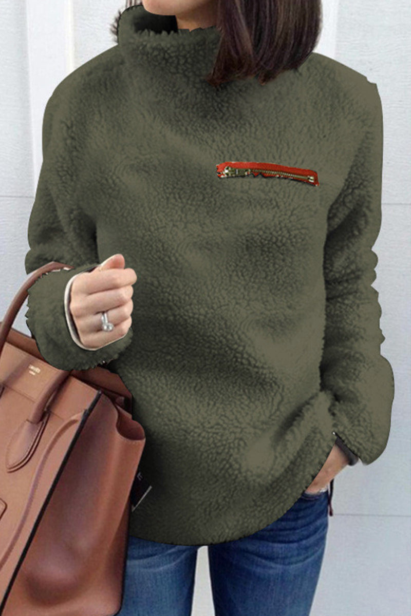 Heidi-Mode | Lässige Einfarbige Patchwork-Turtleneck-Oberteile - 6 Farben