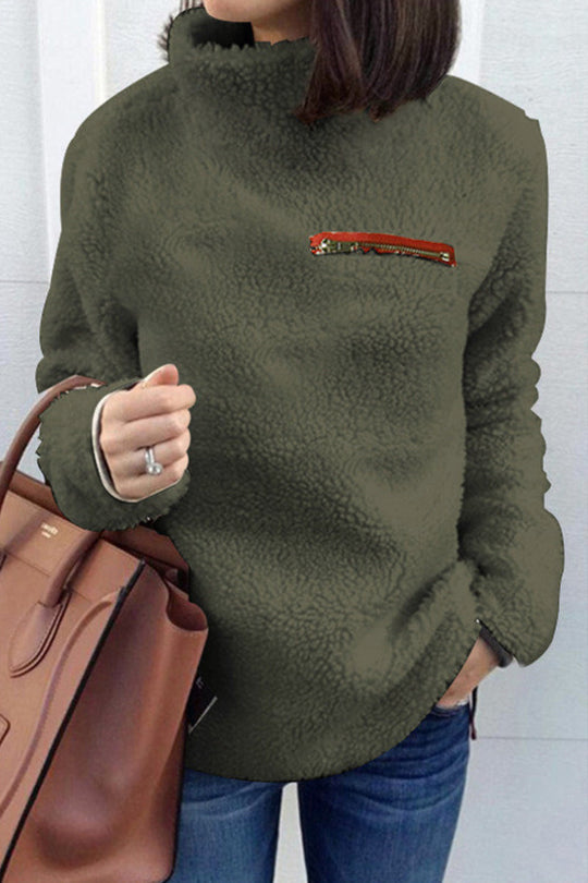Heidi-Mode | Lässige Einfarbige Patchwork-Turtleneck-Oberteile - 6 Farben