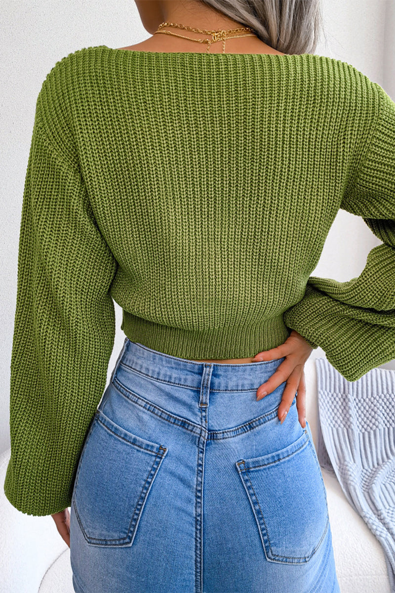 Heidi-Mode | Sexy Solid mit Schleife V-Ausschnitt Tops - 4 Farben