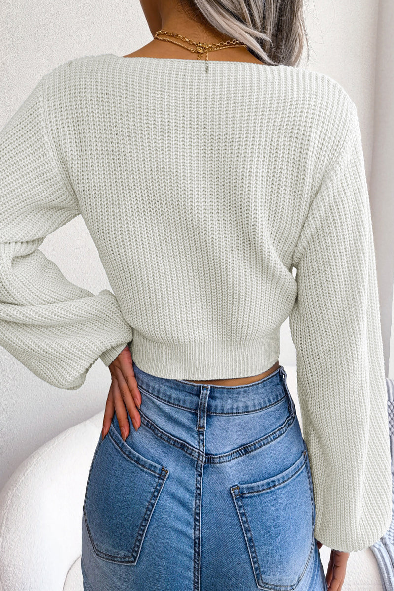 Heidi-Mode | Sexy Solid mit Schleife V-Ausschnitt Tops - 4 Farben