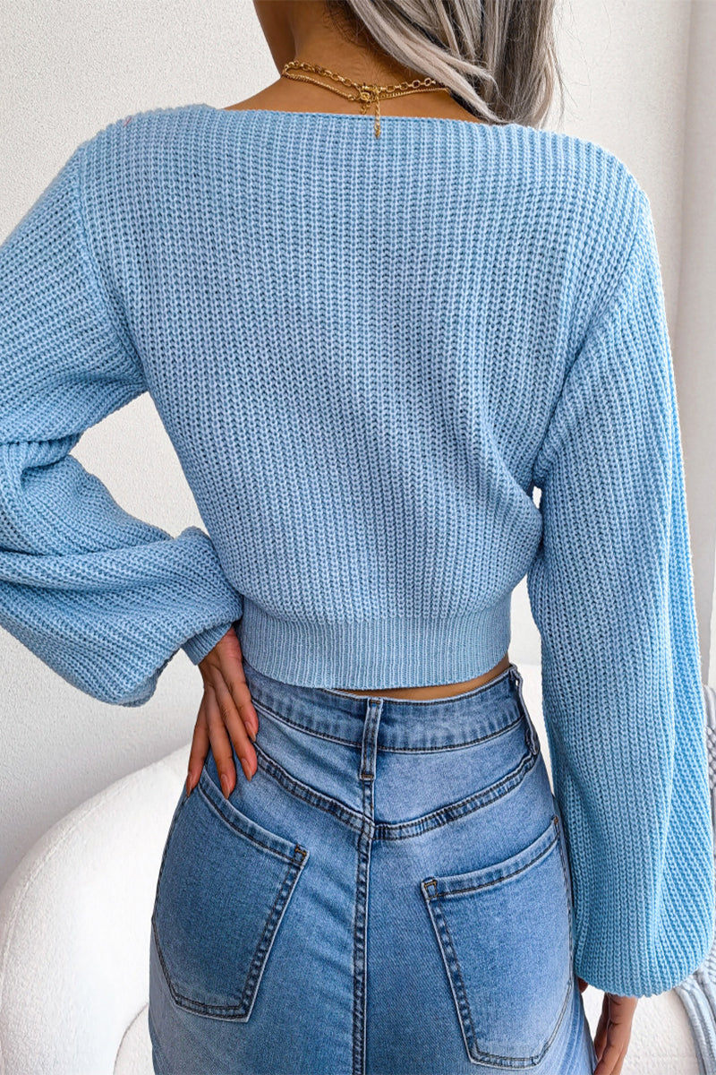 Heidi-Mode | Sexy Solid mit Schleife V-Ausschnitt Tops - 4 Farben