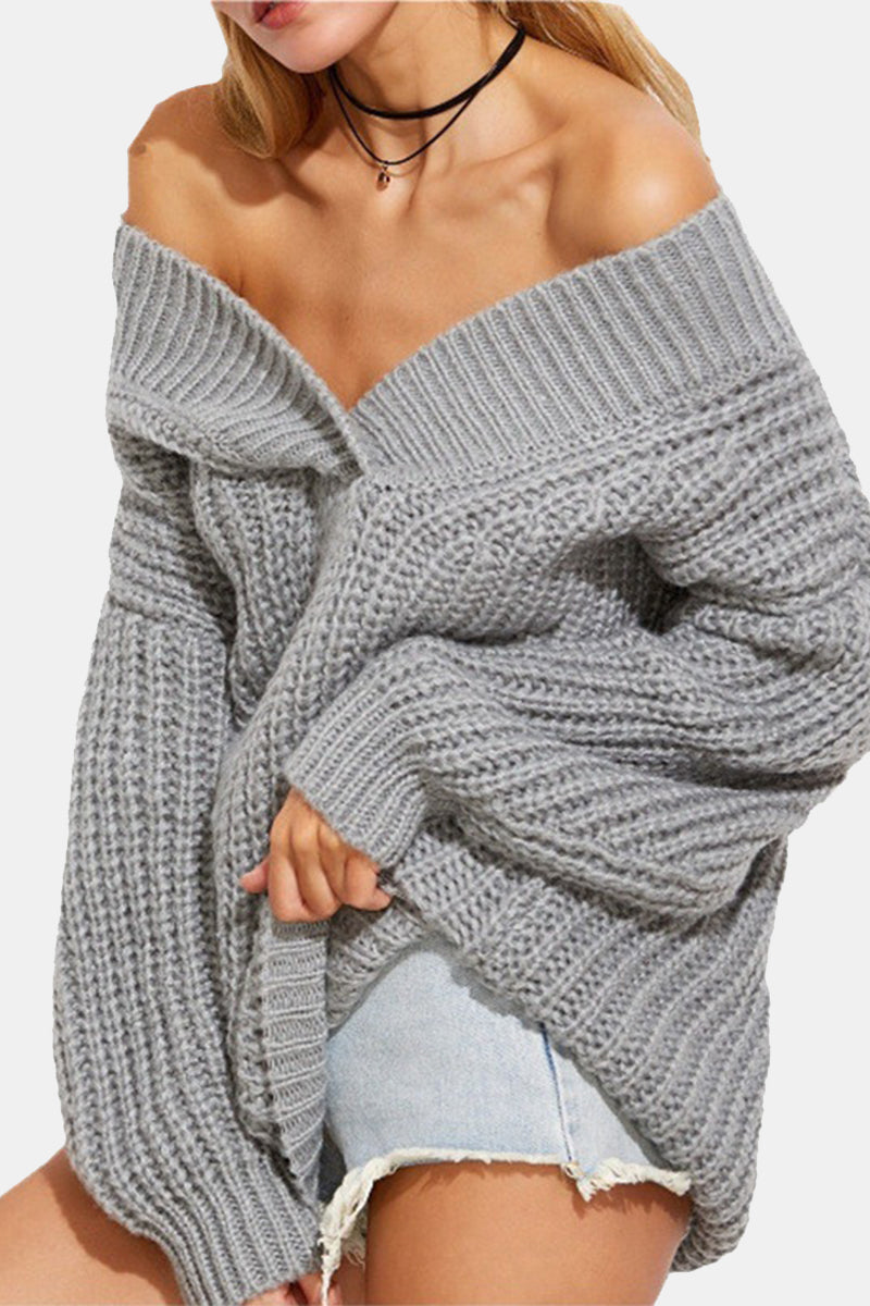 Heidi-Mode | Sexy Casual Einfarbig Patchwork V-Ausschnitt Tops