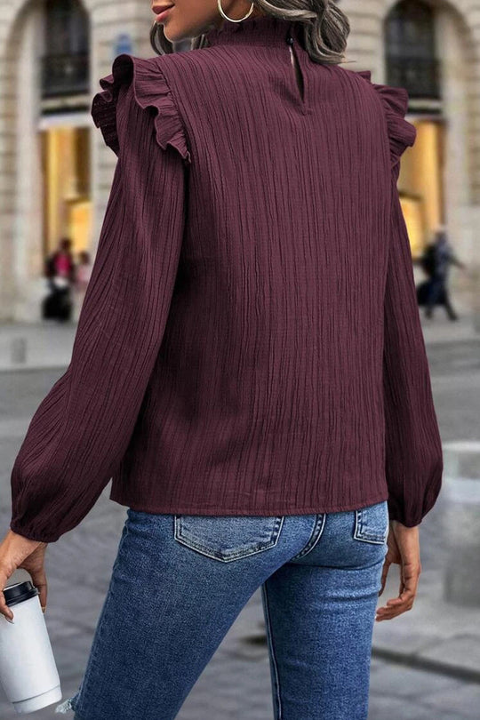 Heidi-Mode | Straßen Elegant Einfarbig Schnürselvage Mandarin Kragen Oberteile - 3 Farben