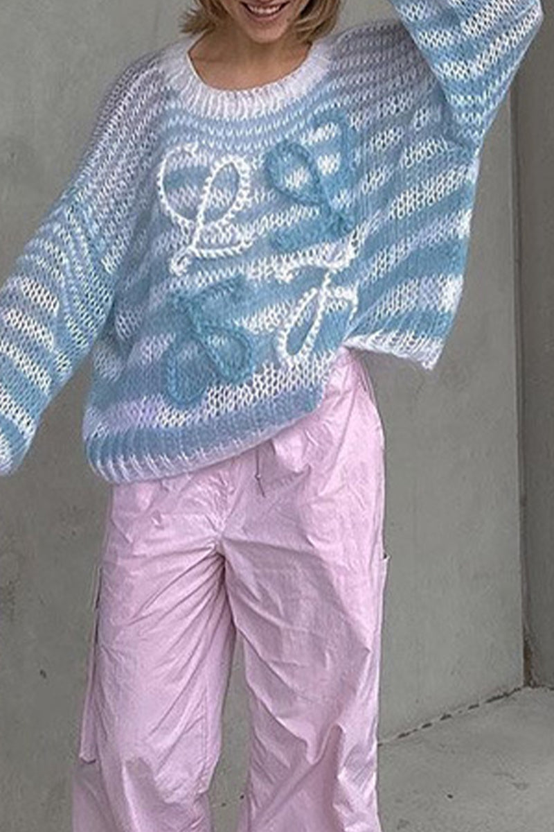 Heidi-Mode | Lässige Gestreifte Patchwork O-Neck Tops