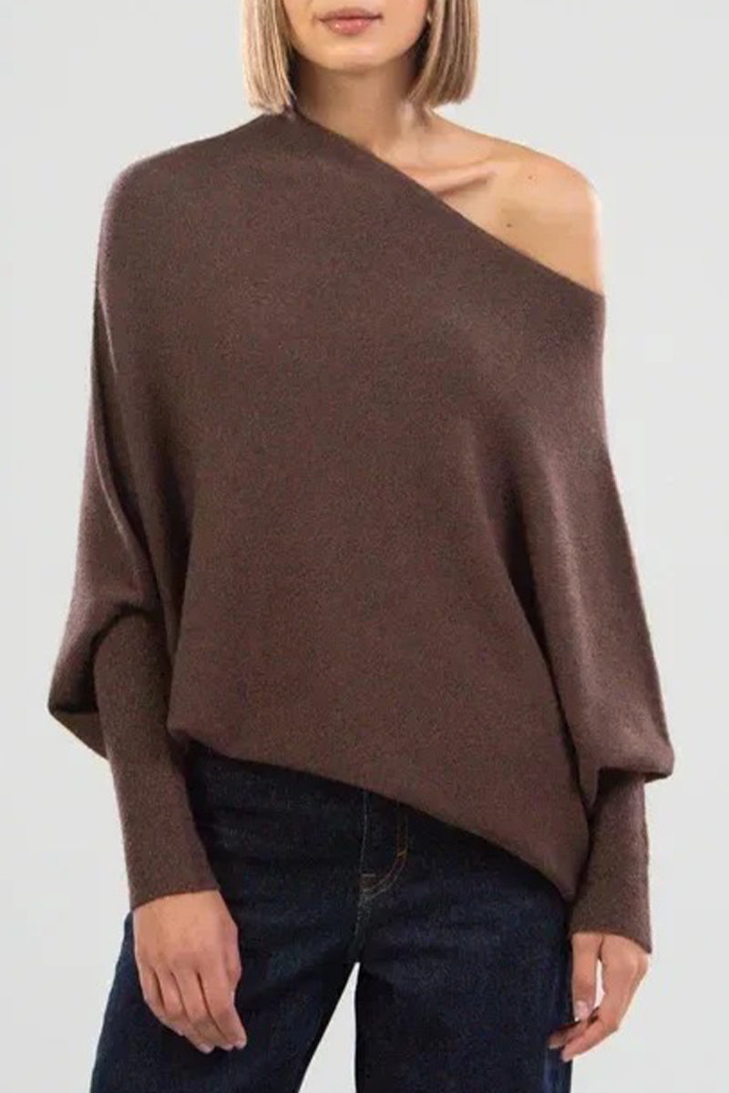 Heidi-Mode | Legere Einfachheit Einfarbige Alte O-Ausschnitt Tops - 10 Farben