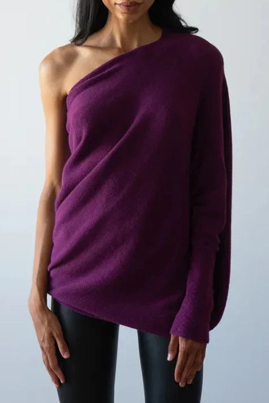 Heidi-Mode | Legere Einfachheit Einfarbige Alte O-Ausschnitt Tops - 10 Farben