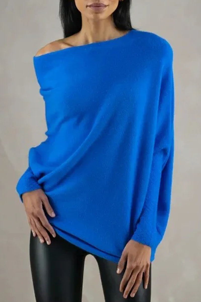 Heidi-Mode | Legere Einfachheit Einfarbige Alte O-Ausschnitt Tops - 10 Farben