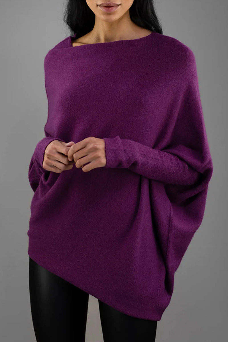 Heidi-Mode | Legere Einfachheit Einfarbige Alte O-Ausschnitt Tops - 10 Farben